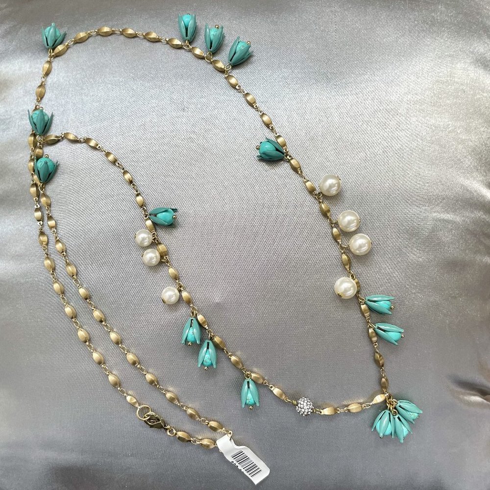 Talbots Necklace 20" Turquoise Pearl Necklace NEW w/Tags